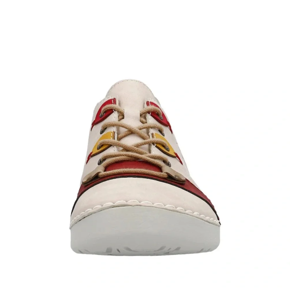 Women's Rieker Angela 10 - Rose/Rot/Camel/Honig/Fire - Picture 4 of 7